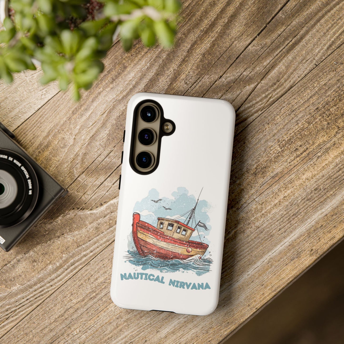 Aqua Blue Water Canal Boat White Phone Case iPhone Pixel Samsung