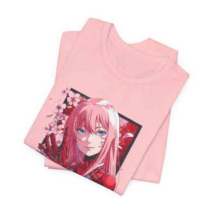 Cute Anime Pink Haired Woman Red Space Gloves T Shirt - US