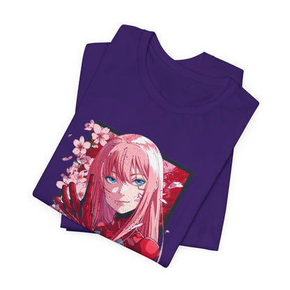 Cute Anime Pink Haired Woman Red Space Gloves T Shirt - US