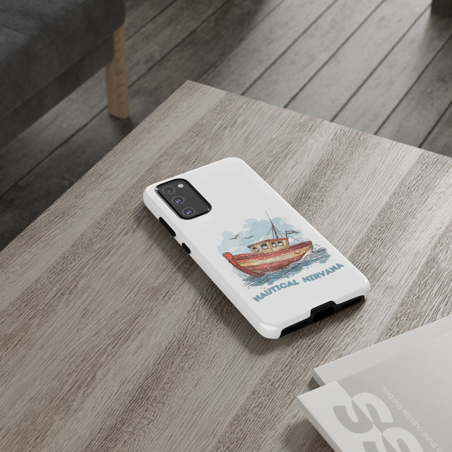 Aqua Blue Water Canal Boat White Phone Case iPhone Pixel Samsung