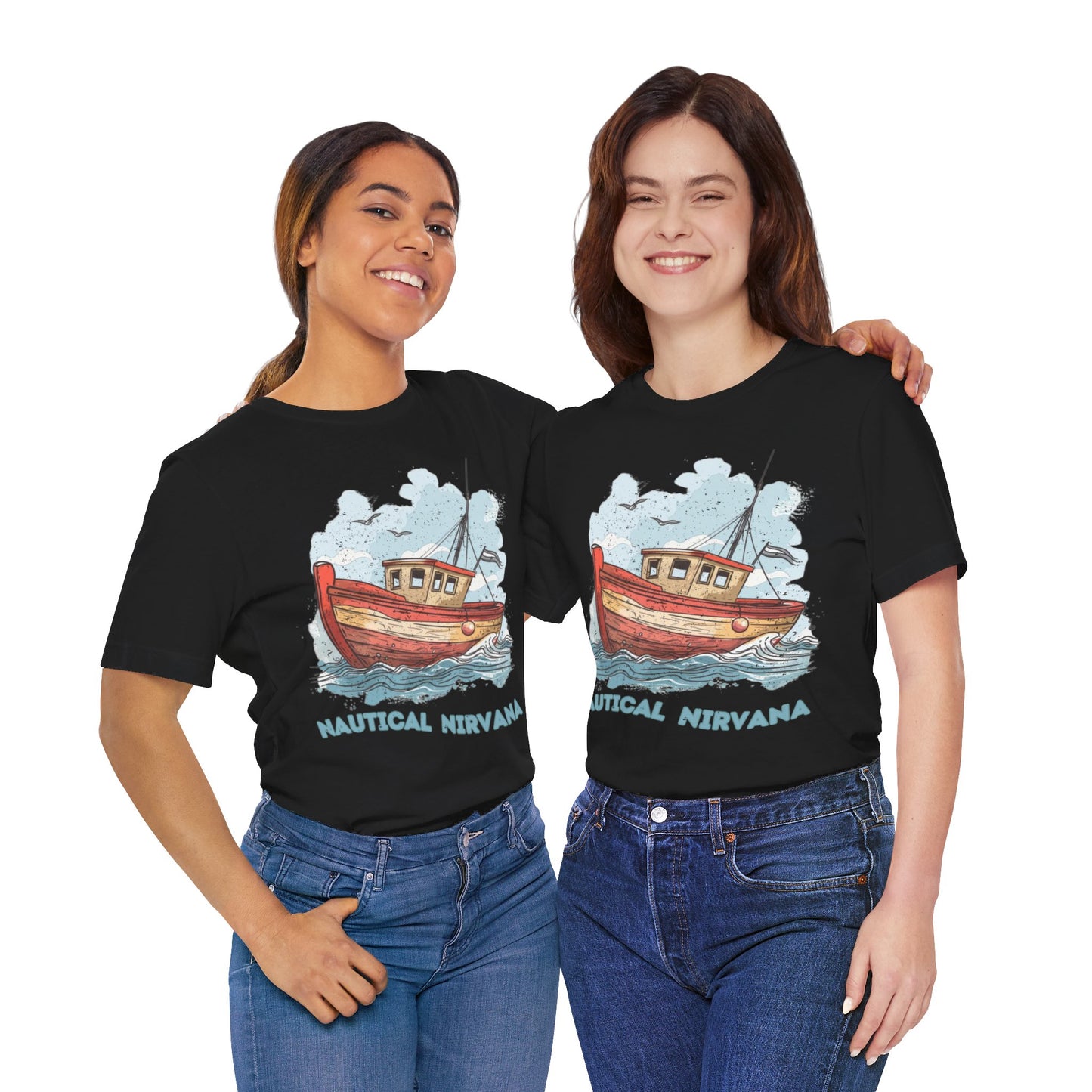 Aqua Blue Water Canal Boat T Shirt - US