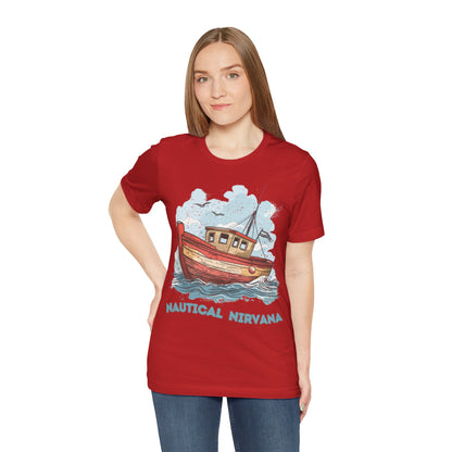 Aqua Blue Water Canal Boat T Shirt - UK