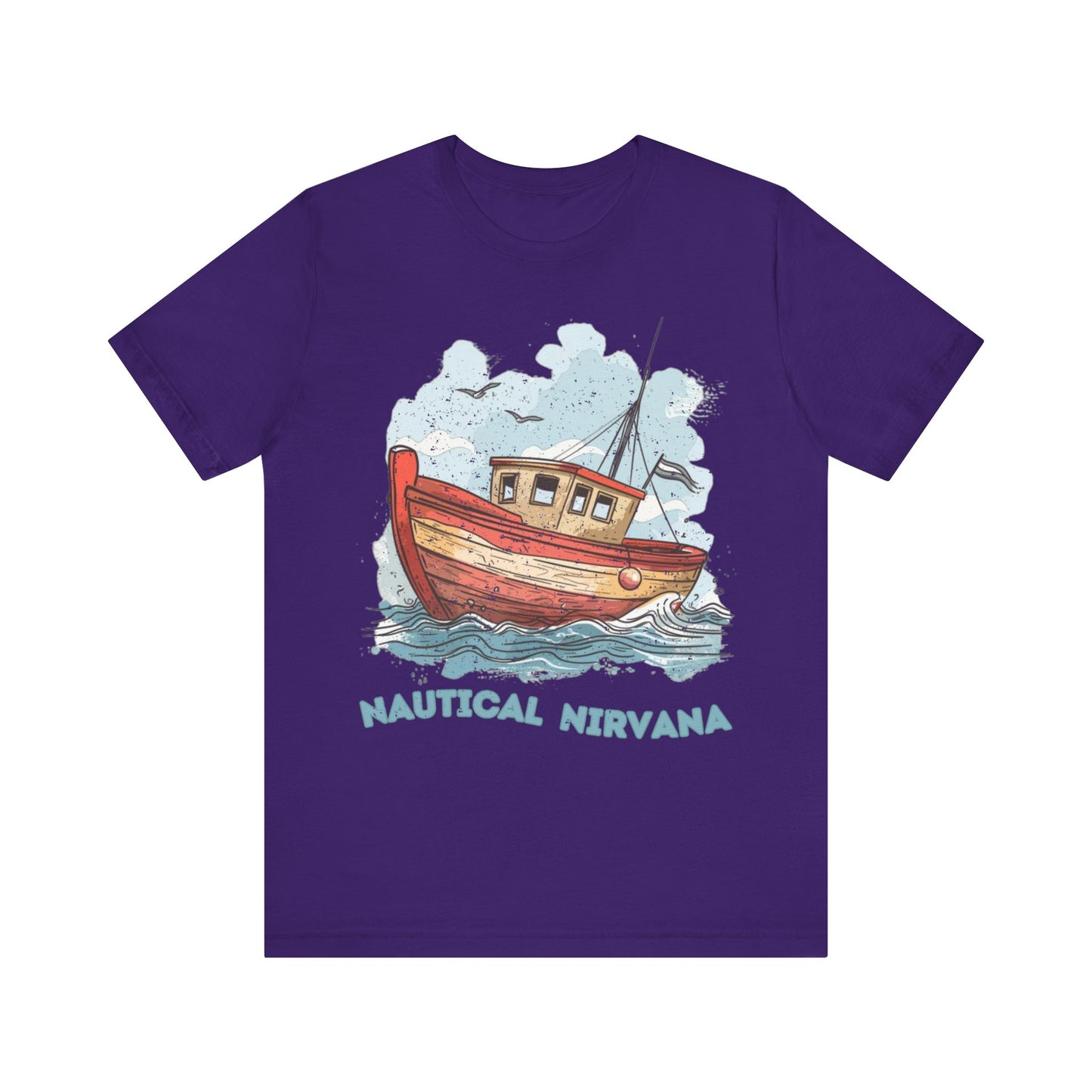 Aqua Blue Water Canal Boat T Shirt - UK