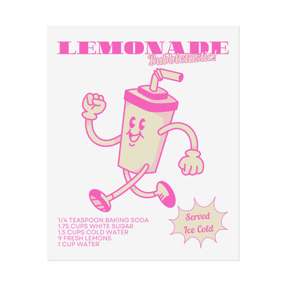 Retro Pink Lemonade Party Club Soda Machine Drink Poster