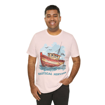 Aqua Blue Water Canal Boat T Shirt - UK