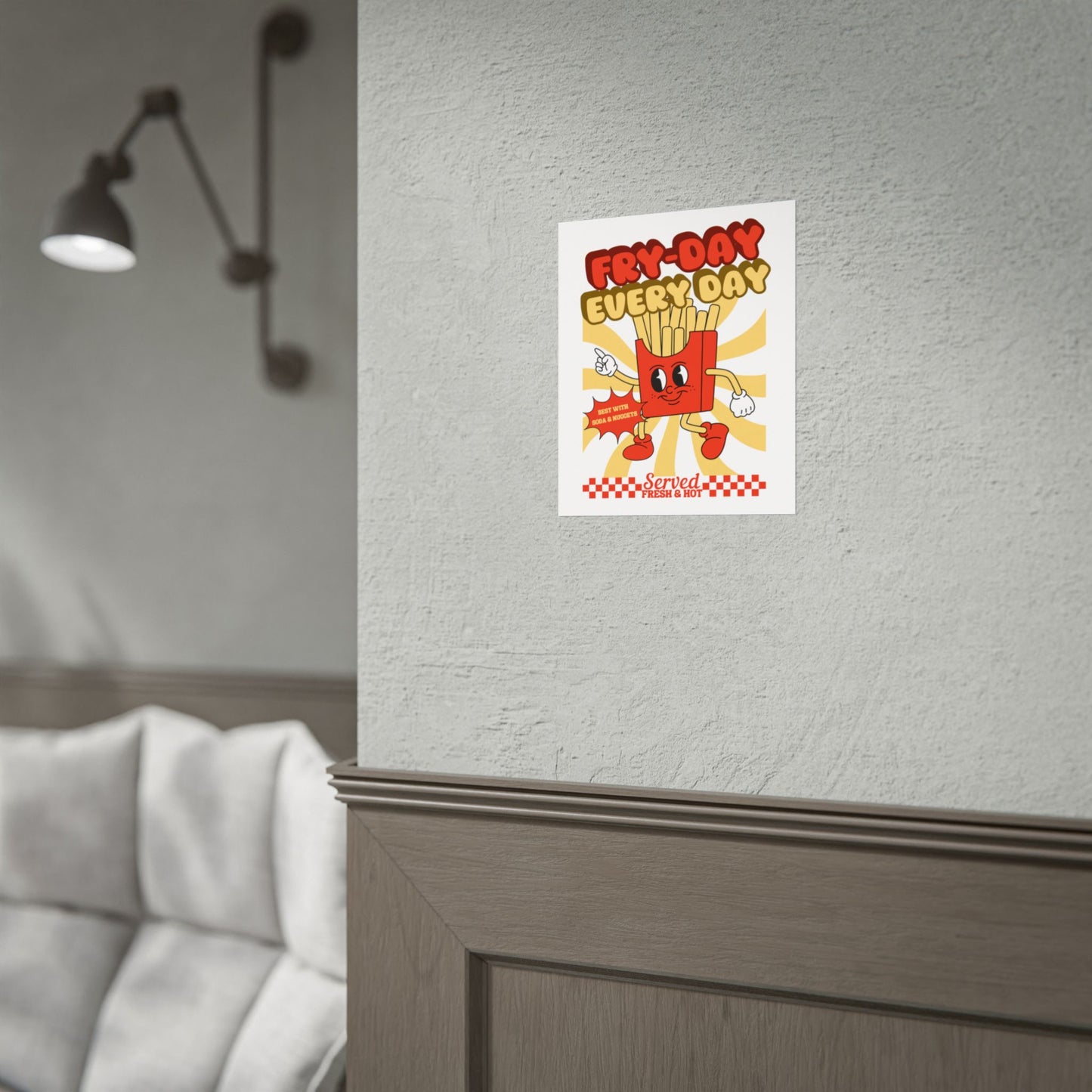 Retro Chicken Nuggets Chips Club Soda Machine Drink Poster