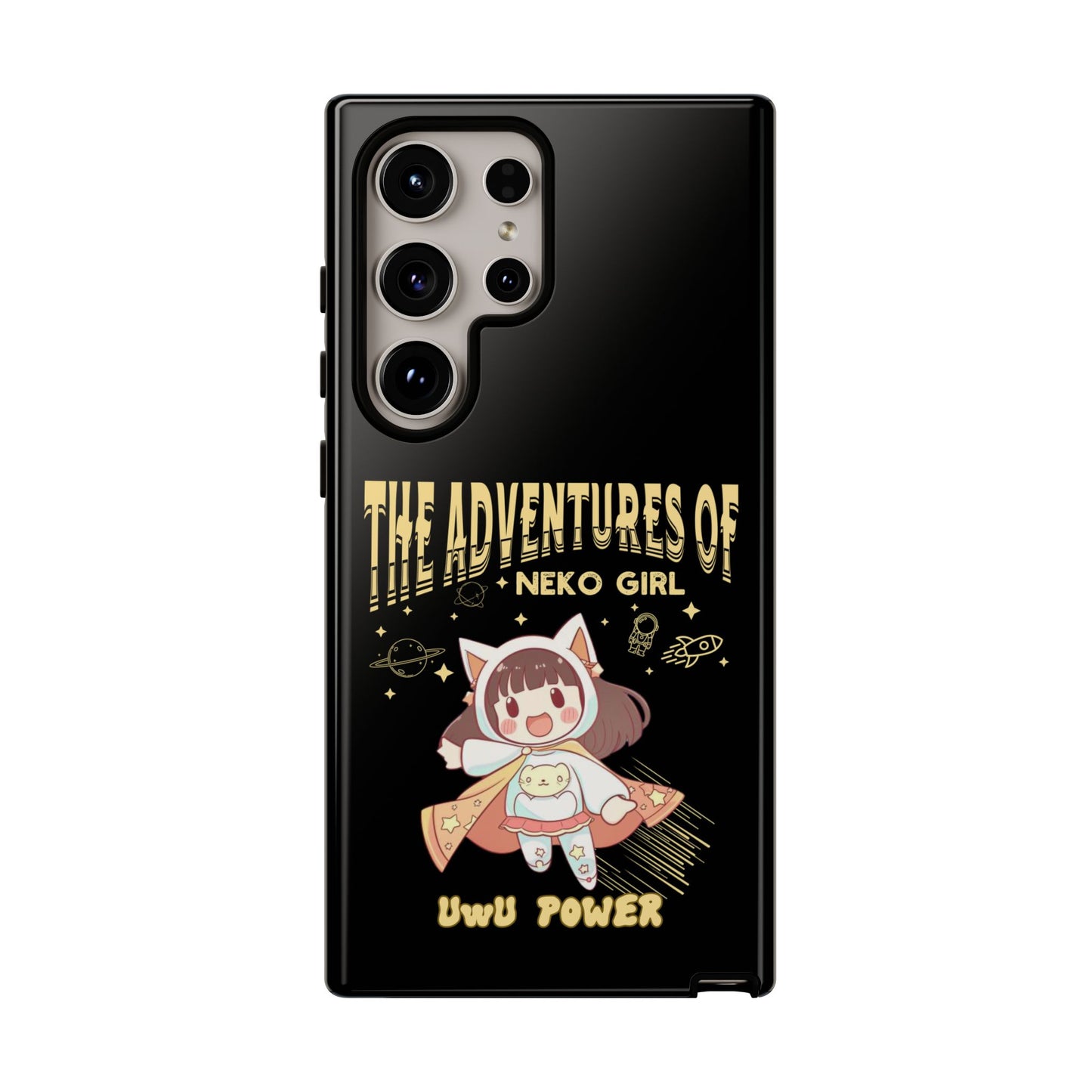 Cartoon Hero Anime Cat Meme Girl Phone Case, iPhone, Pixel, Samsung