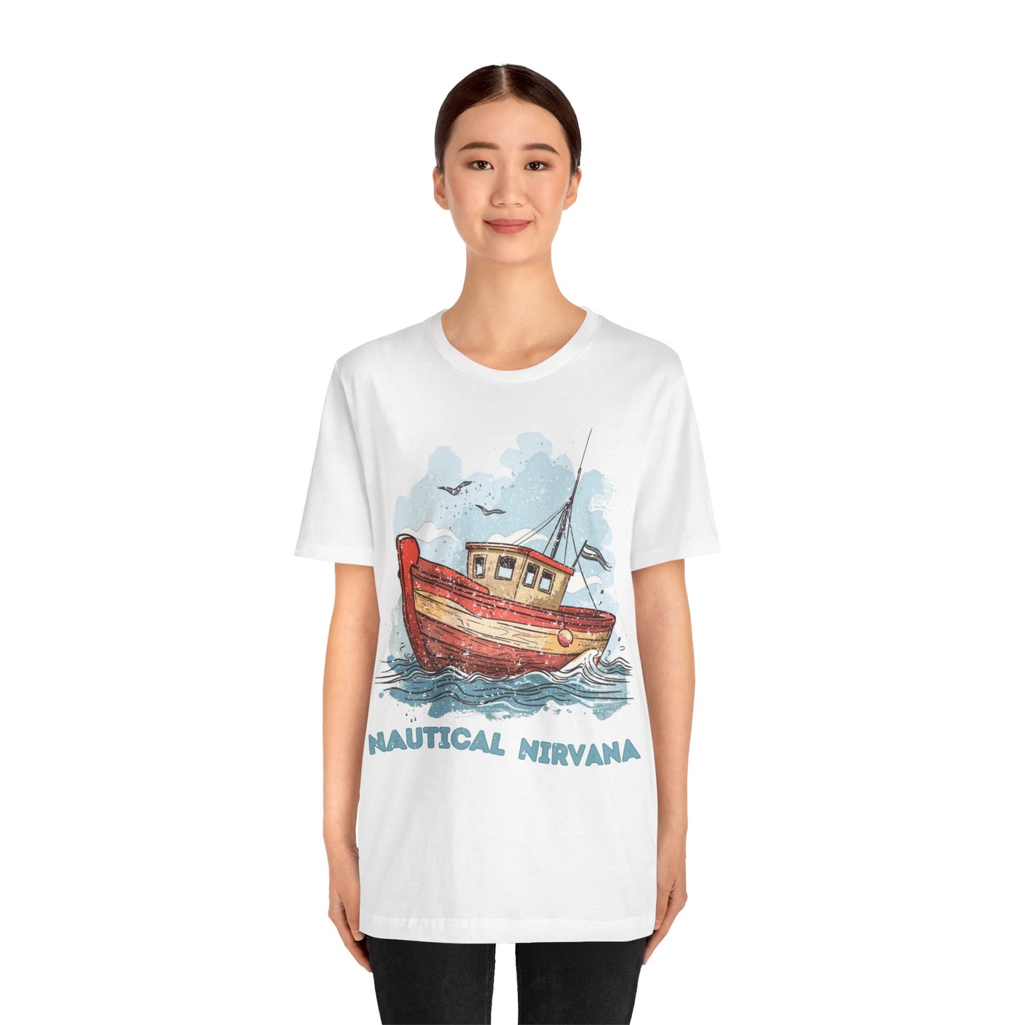 Aqua Blue Water Canal Boat T Shirt - UK