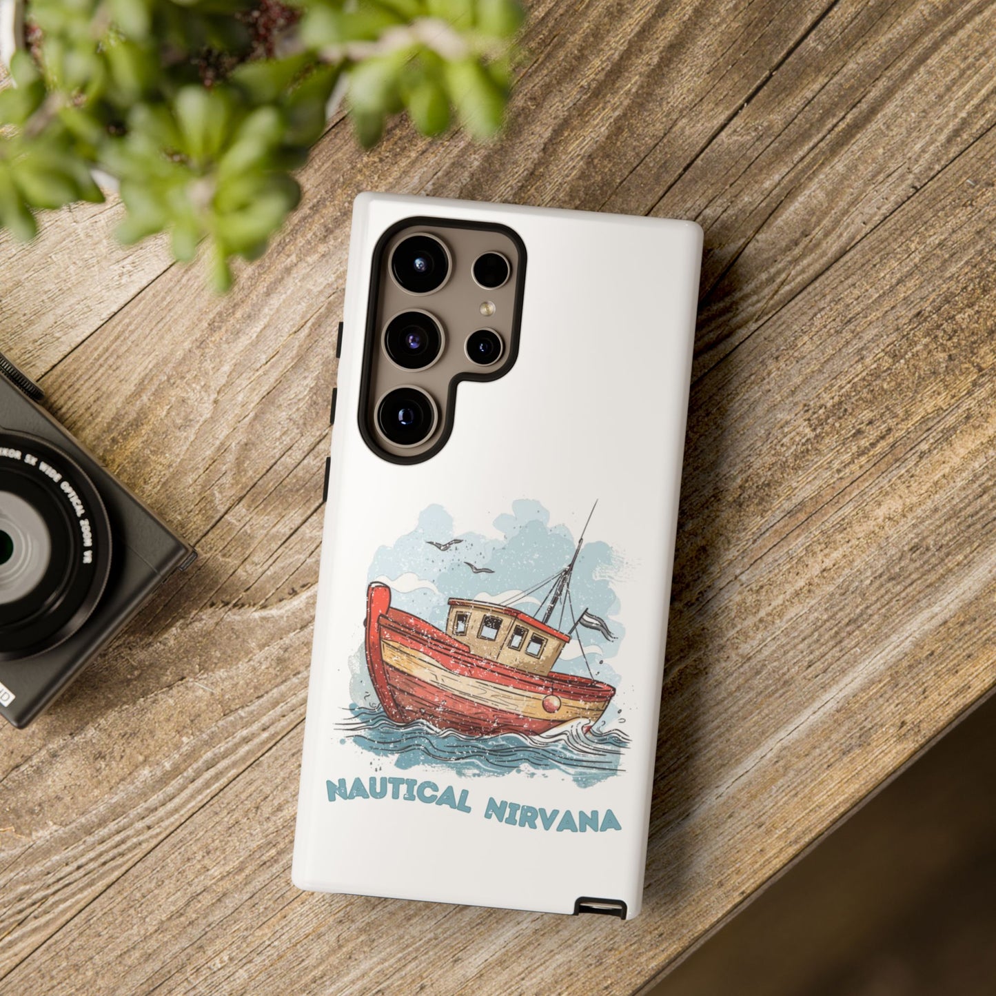 Aqua Blue Water Canal Boat White Phone Case iPhone Pixel Samsung