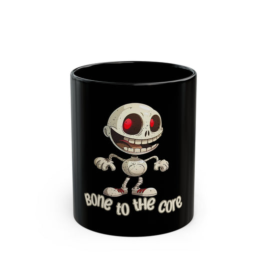 Funny Skeleton Skull Black Mug (11oz, 15oz) Front