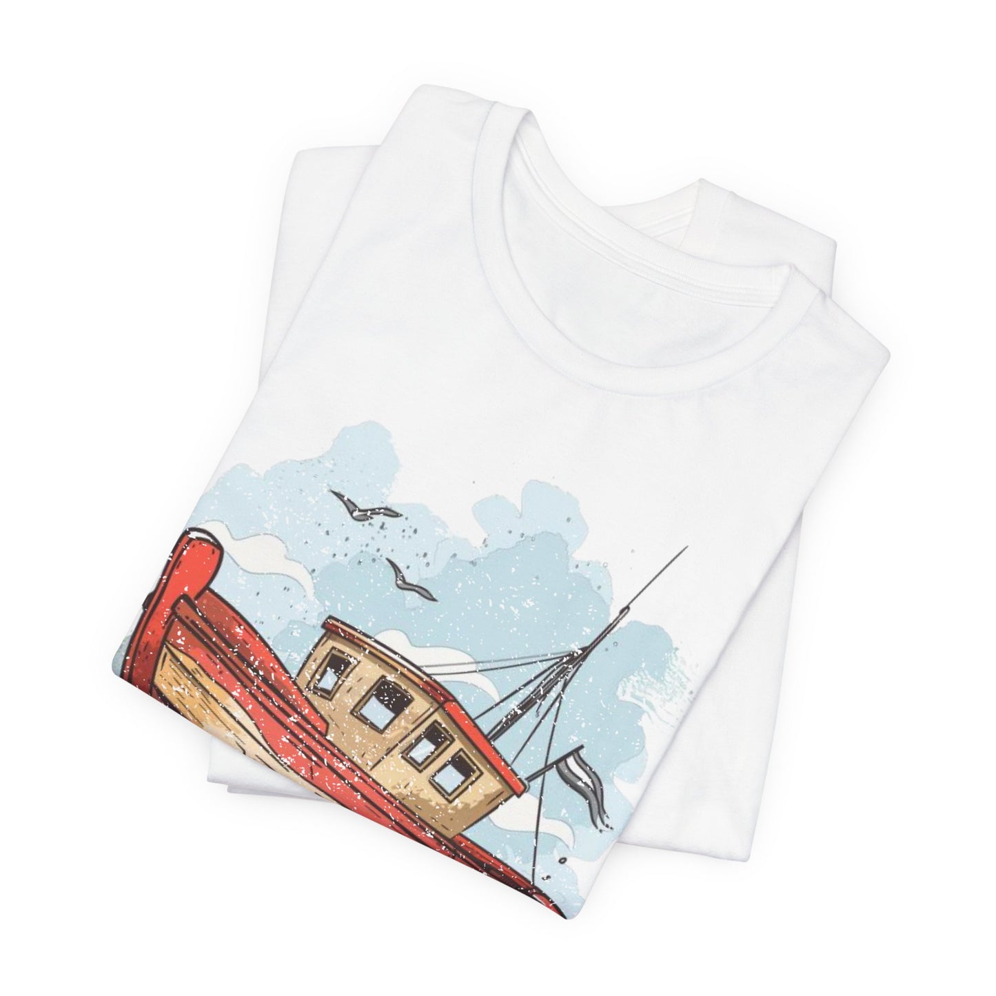 Aqua Blue Water Canal Boat T Shirt - US