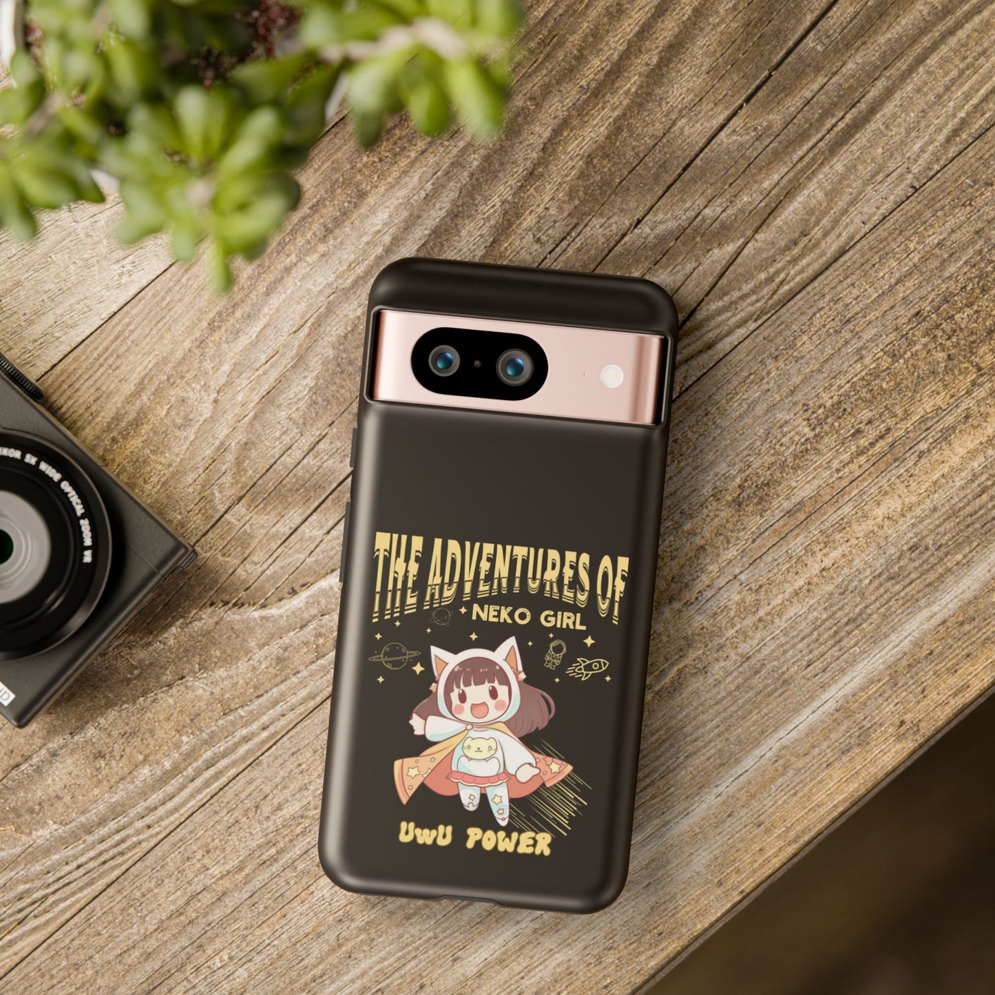 Cartoon Hero Anime Cat Meme Girl Phone Case, iPhone, Pixel, Samsung