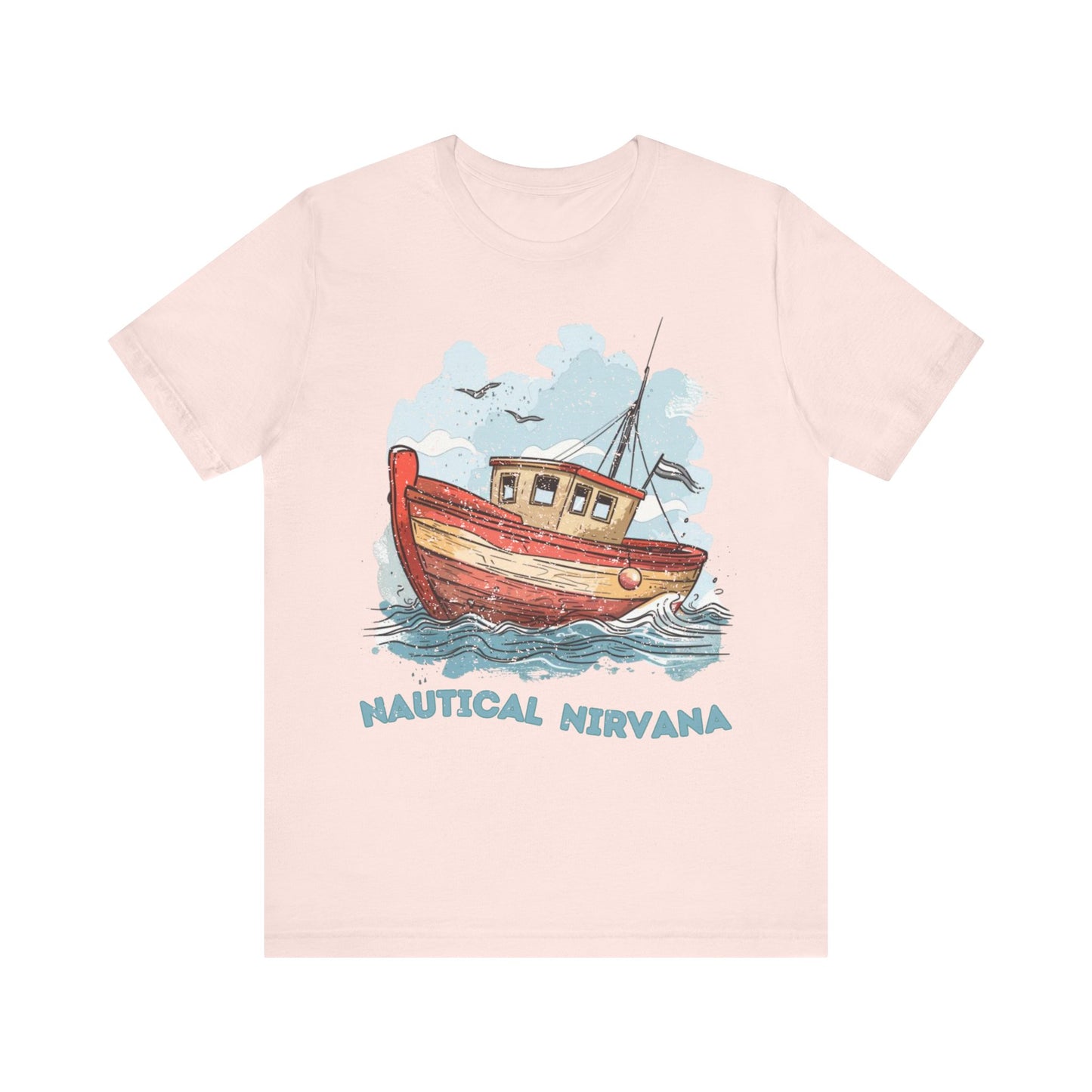 Aqua Blue Water Canal Boat T Shirt - UK