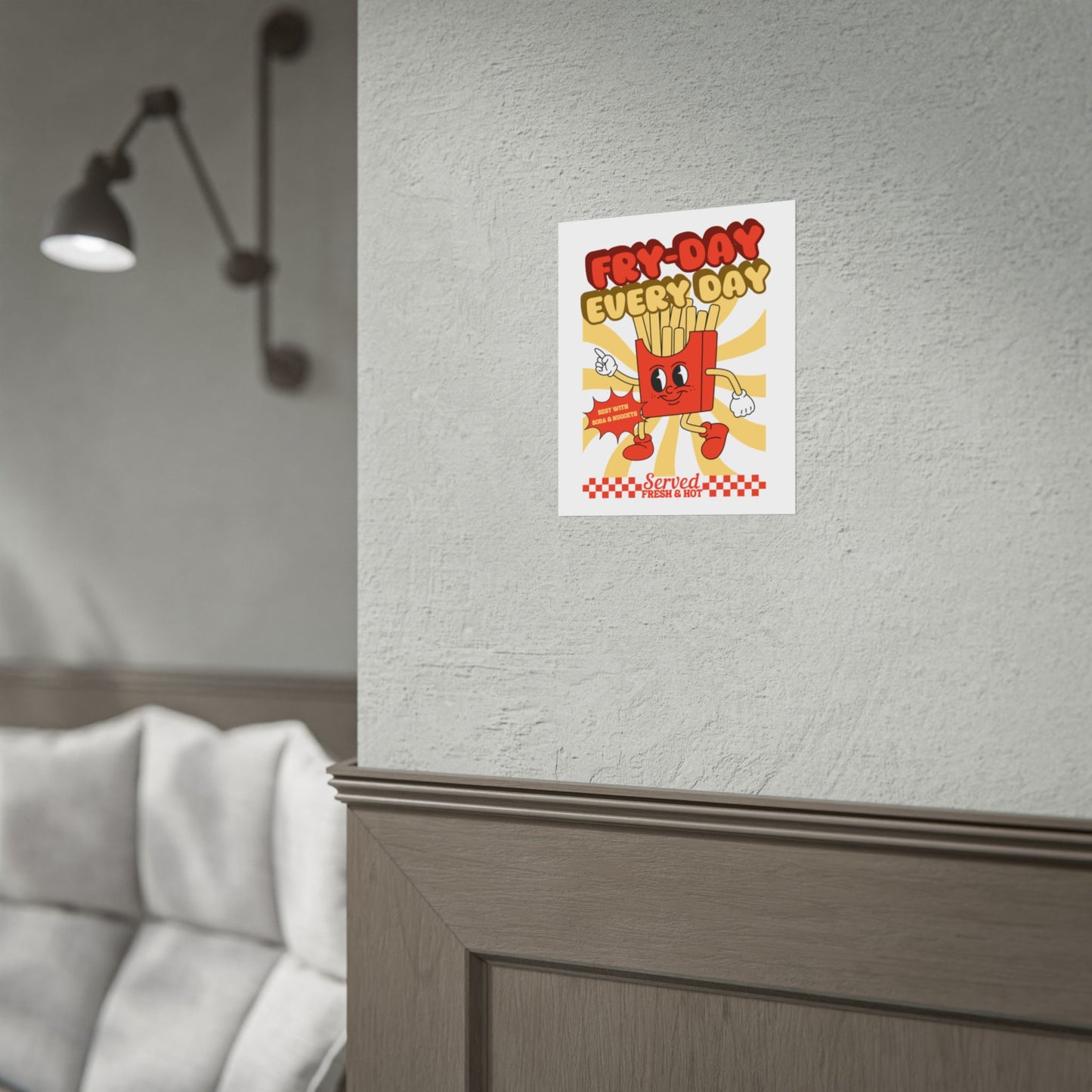 Retro Chicken Nuggets Chips Club Soda Machine Drink Poster