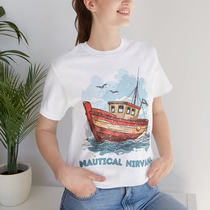 Aqua Blue Water Canal Boat T Shirt - UK