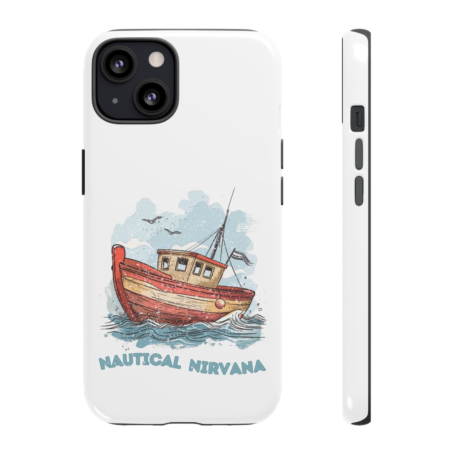 Aqua Blue Water Canal Boat White Phone Case iPhone Pixel Samsung