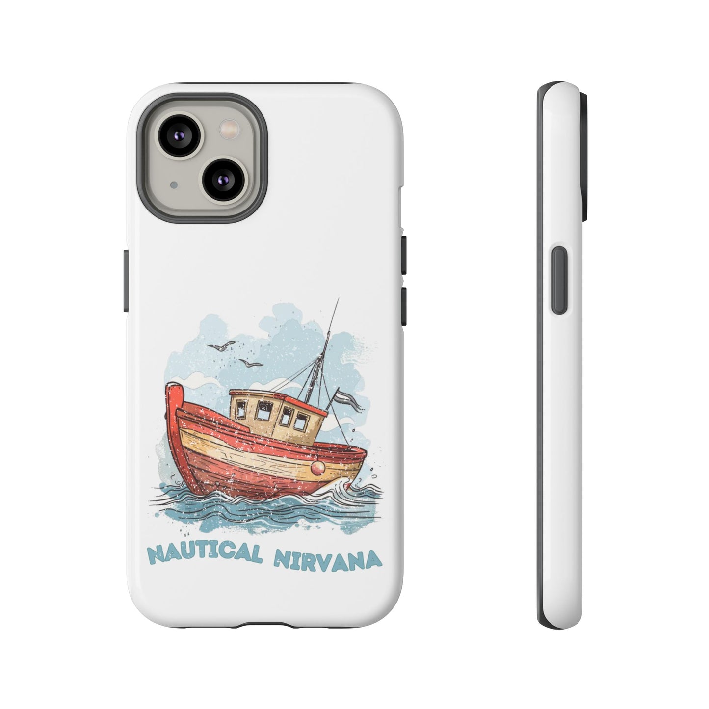 Aqua Blue Water Canal Boat White Phone Case iPhone Pixel Samsung