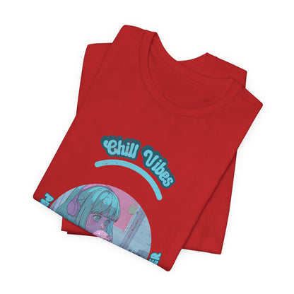 Cartoon Chill Vibes Music Headphones Gum Girl T Shirt - US