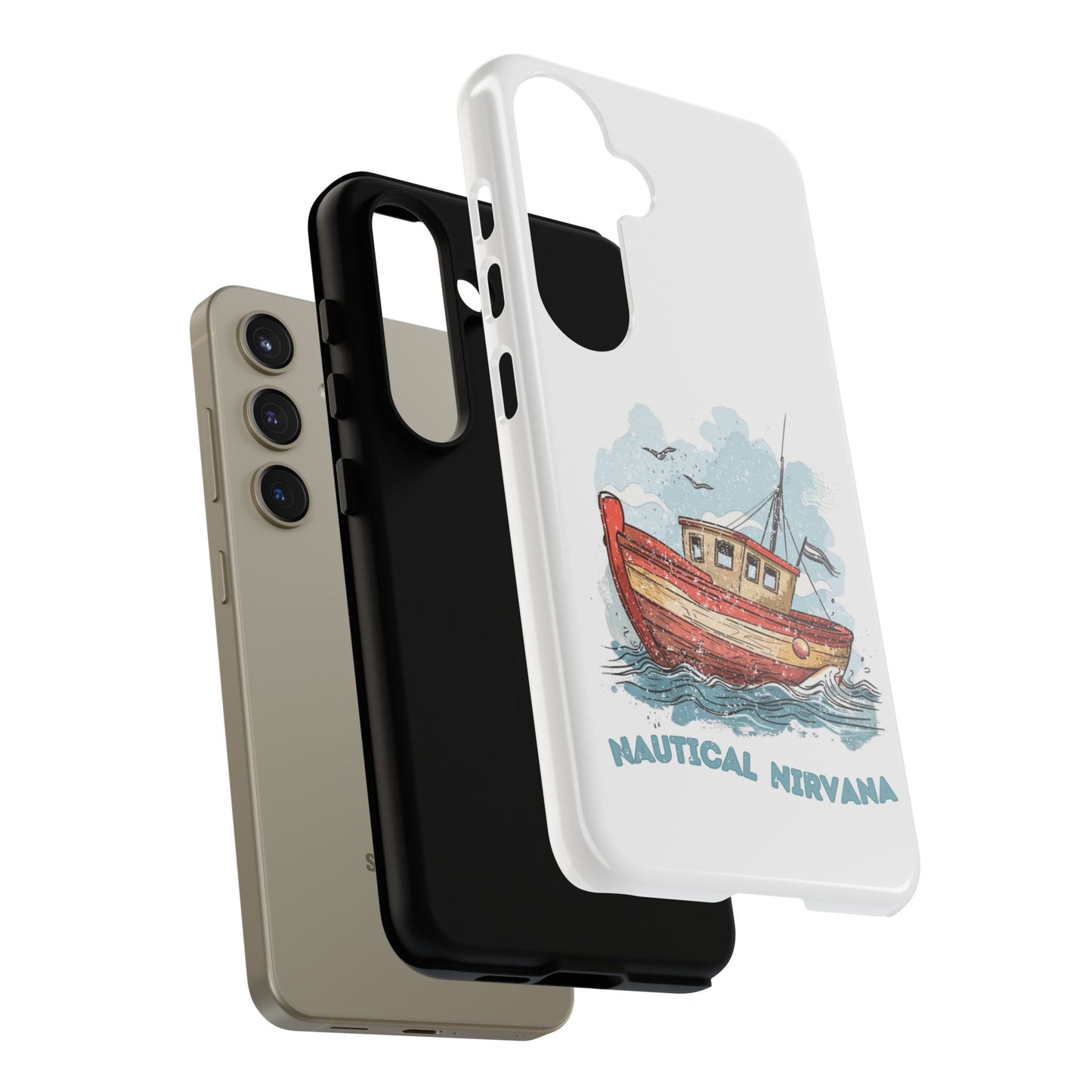 Aqua Blue Water Canal Boat White Phone Case iPhone Pixel Samsung