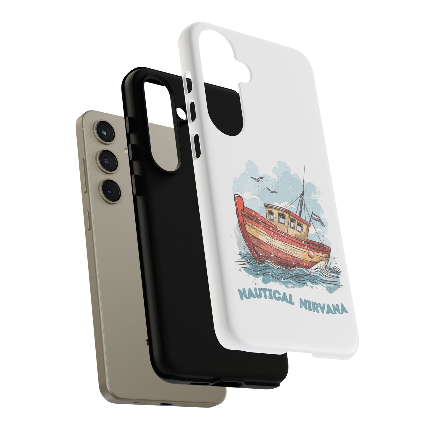 Aqua Blue Water Canal Boat White Phone Case iPhone Pixel Samsung