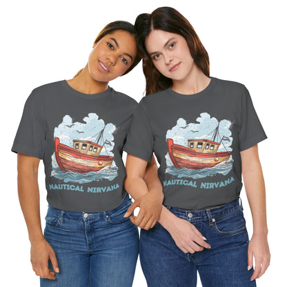 Aqua Blue Water Canal Boat T Shirt - UK