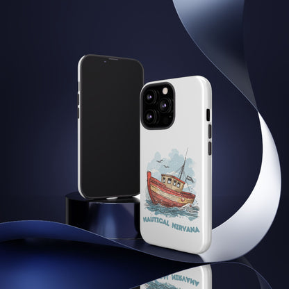 Aqua Blue Water Canal Boat White Phone Case iPhone Pixel Samsung