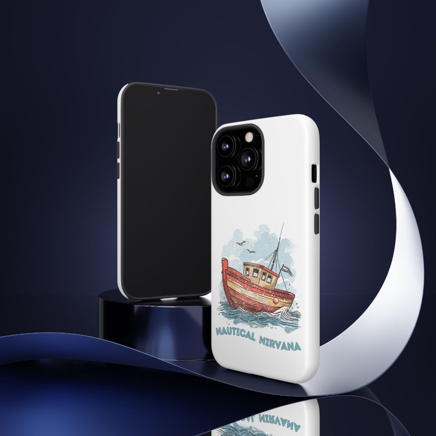 Aqua Blue Water Canal Boat White Phone Case iPhone Pixel Samsung