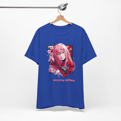 Cute Anime Pink Haired Woman Red Space Gloves T Shirt - US