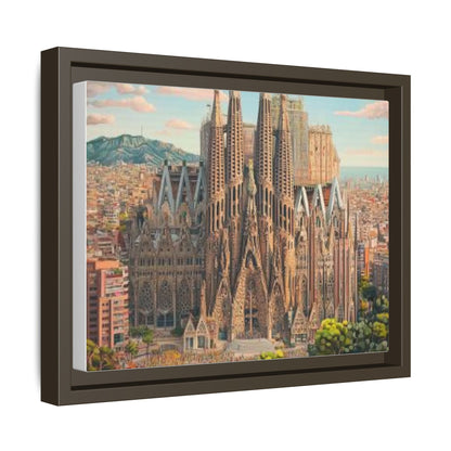 Basilica De La Sagrada Familia Abstract Art Matte Canvas, Framed (Multi-color)