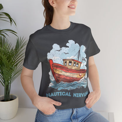 Aqua Blue Water Canal Boat T Shirt - UK