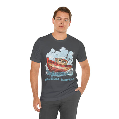 Aqua Blue Water Canal Boat T Shirt - UK