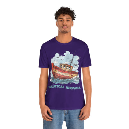 Aqua Blue Water Canal Boat T Shirt - UK