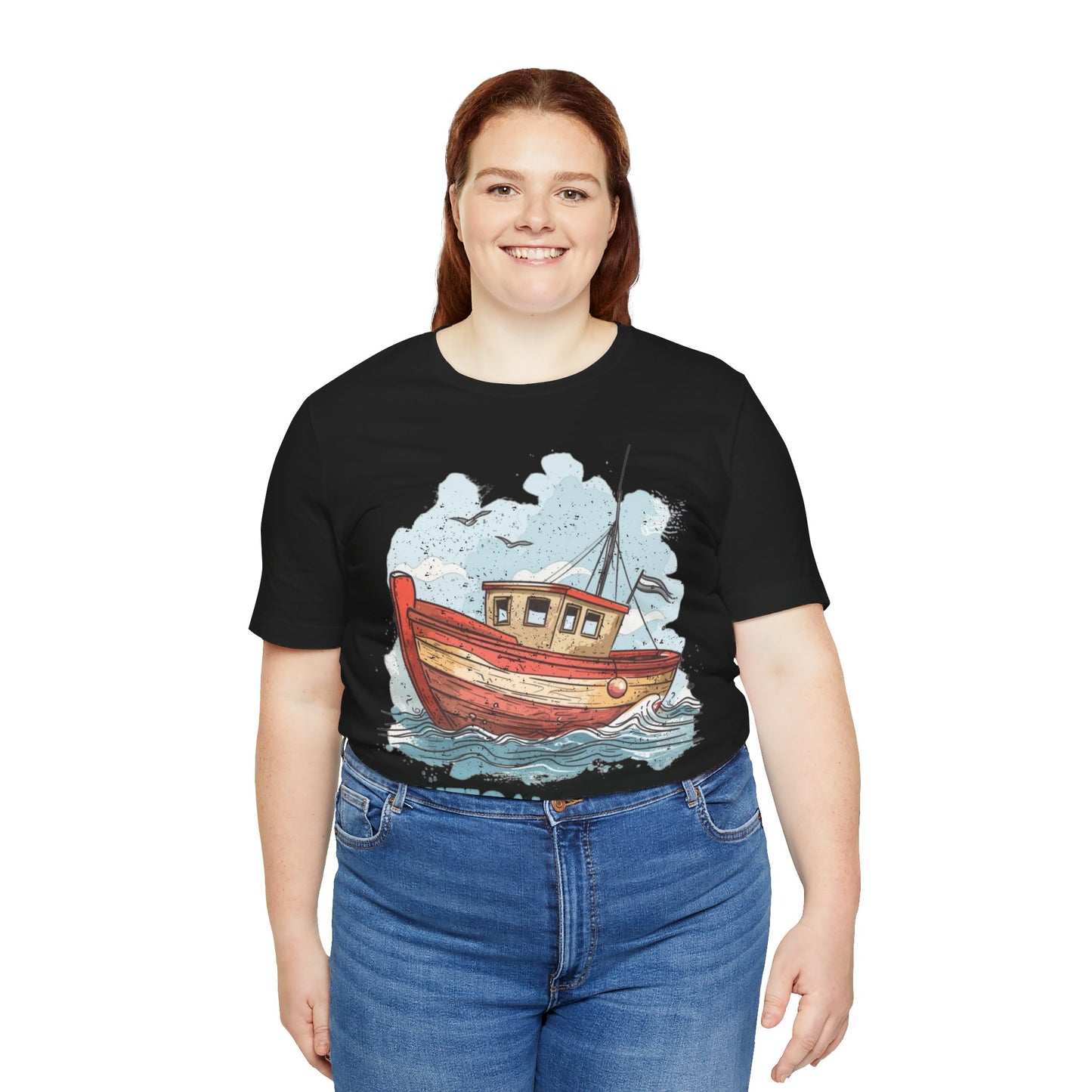 Aqua Blue Water Canal Boat T Shirt - UK