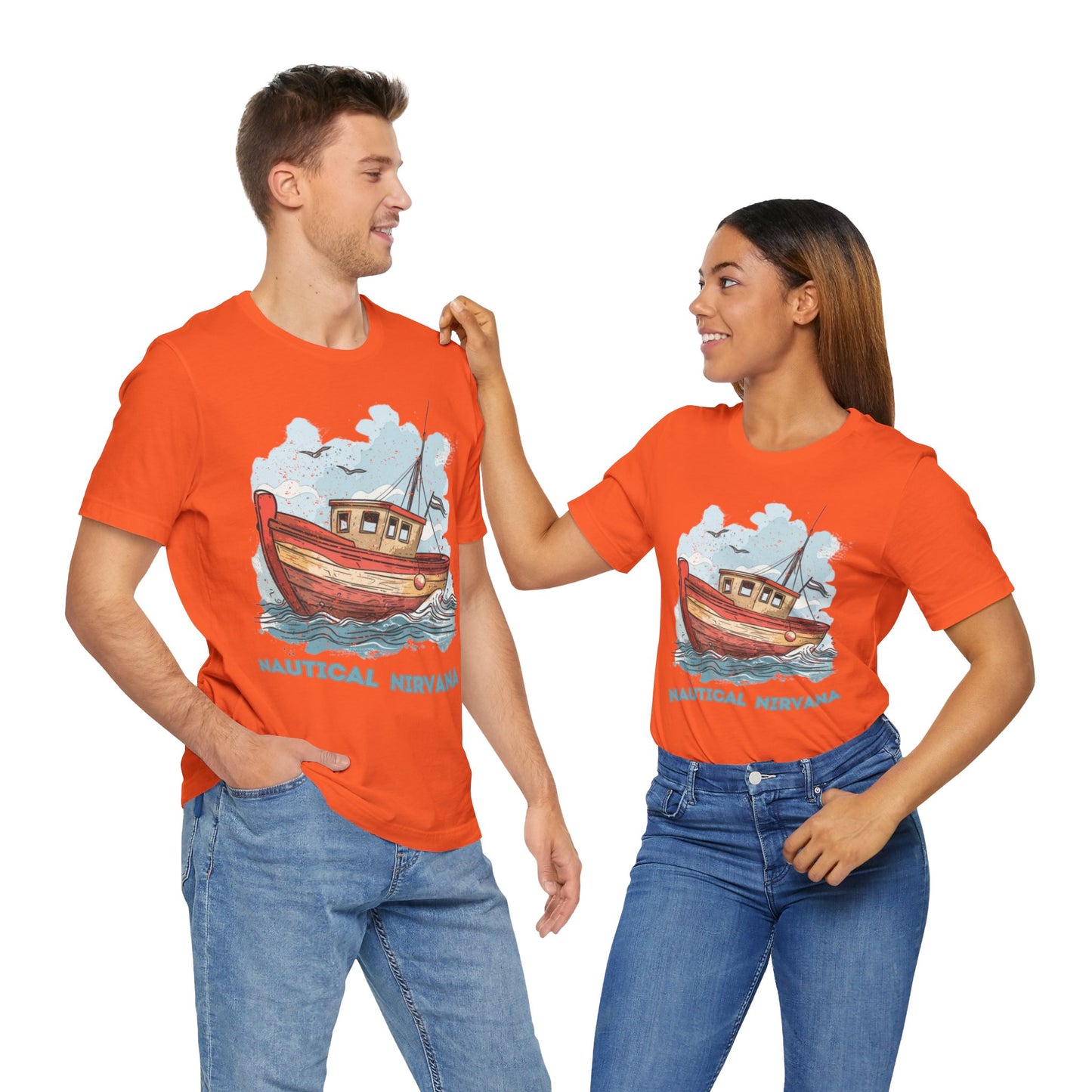 Aqua Blue Water Canal Boat T Shirt - UK