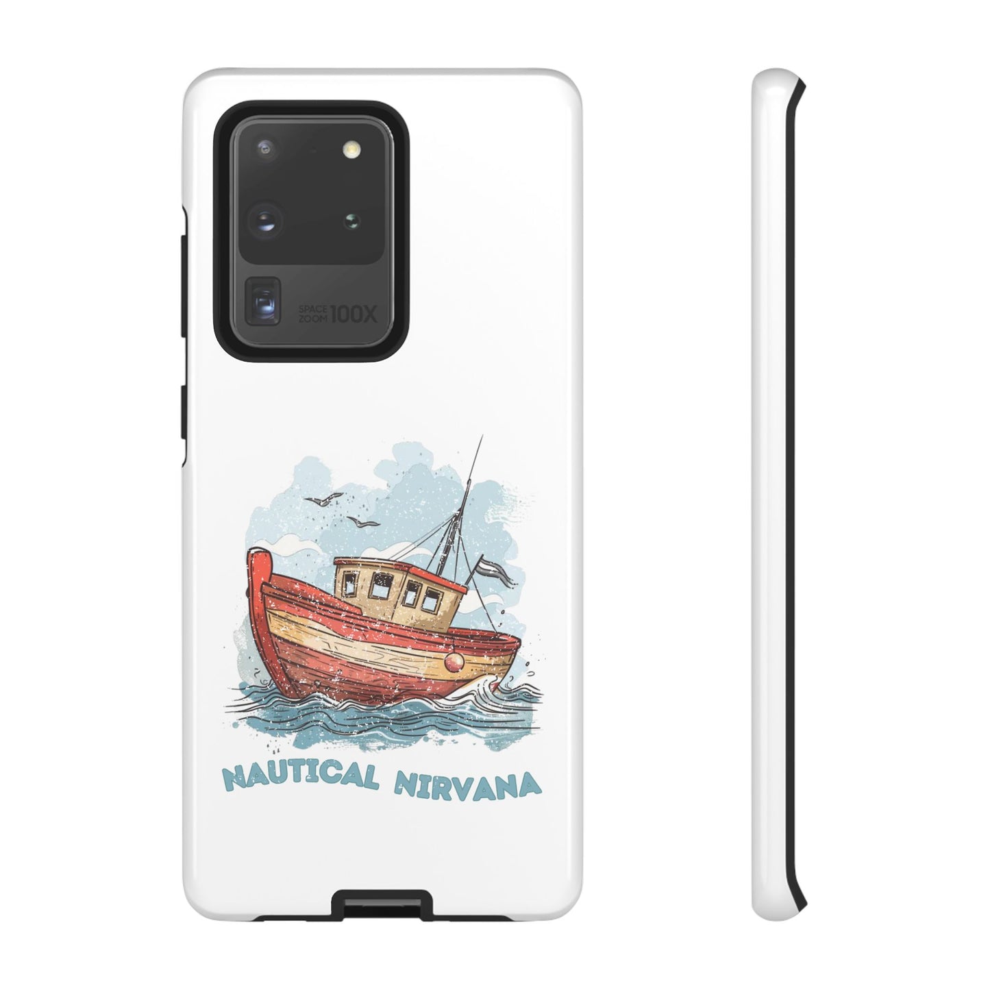 Aqua Blue Water Canal Boat White Phone Case iPhone Pixel Samsung