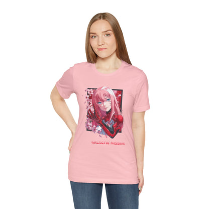 Cute Anime Pink Haired Woman Red Space Gloves T Shirt - US