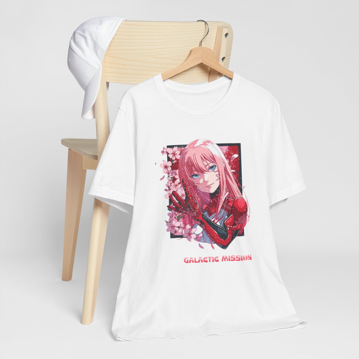 Cute Anime Pink Haired Woman Red Space Gloves T Shirt - US