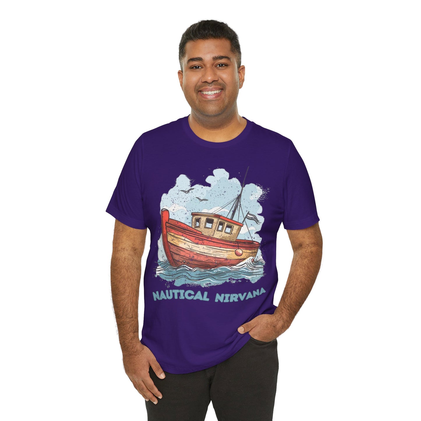 Aqua Blue Water Canal Boat T Shirt - US