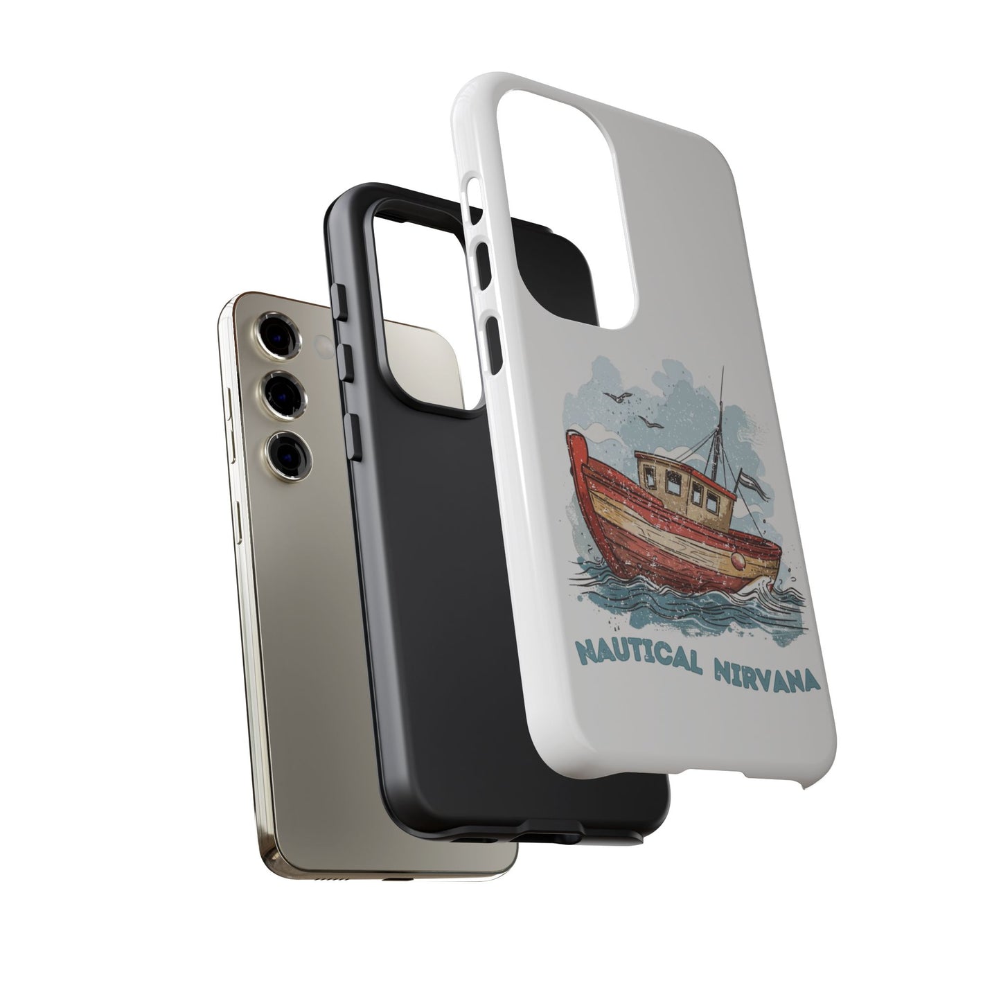 Aqua Blue Water Canal Boat White Phone Case iPhone Pixel Samsung