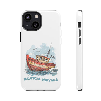 Aqua Blue Water Canal Boat White Phone Case iPhone Pixel Samsung