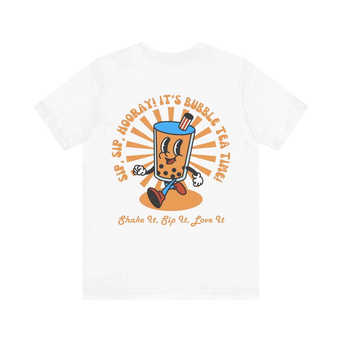 Retro Butter Milk Tea Cup Smiling Cartoon Character T Shirt - US