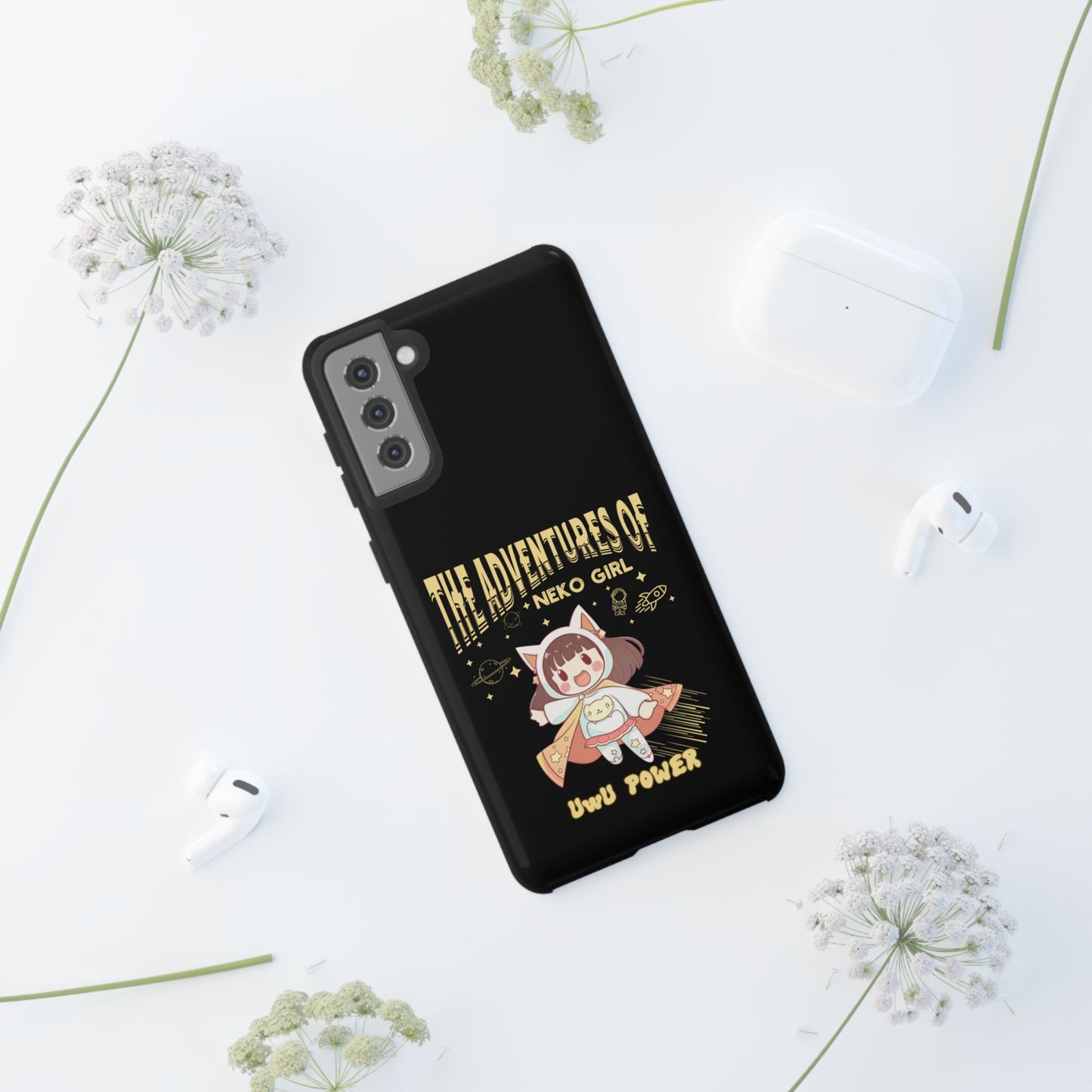 Cartoon Hero Anime Cat Meme Girl Phone Case, iPhone, Pixel, Samsung