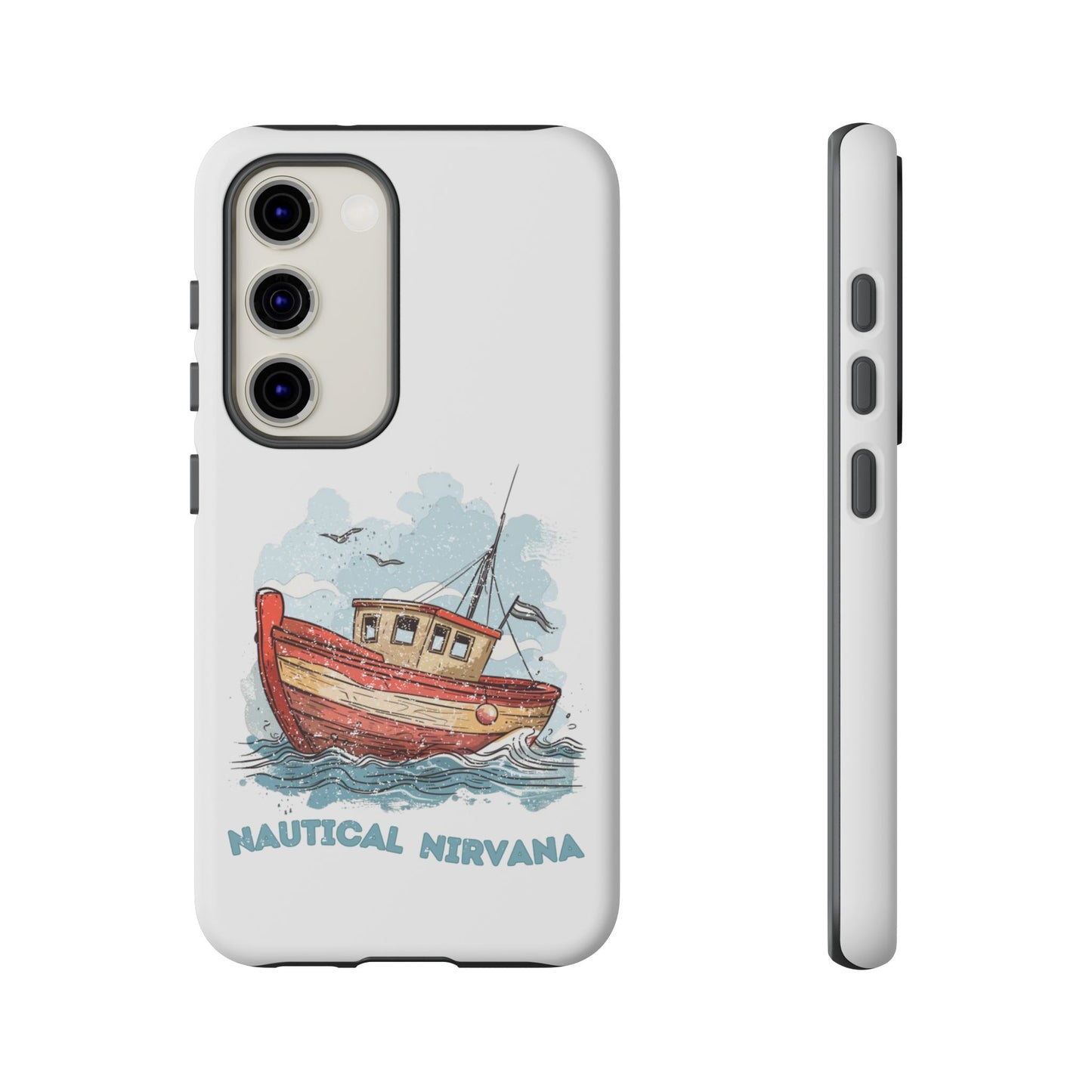 Aqua Blue Water Canal Boat White Phone Case iPhone Pixel Samsung