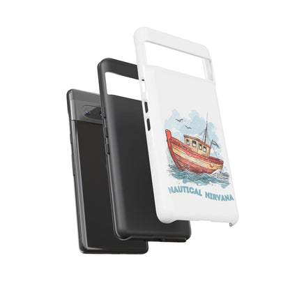 Aqua Blue Water Canal Boat White Phone Case iPhone Pixel Samsung