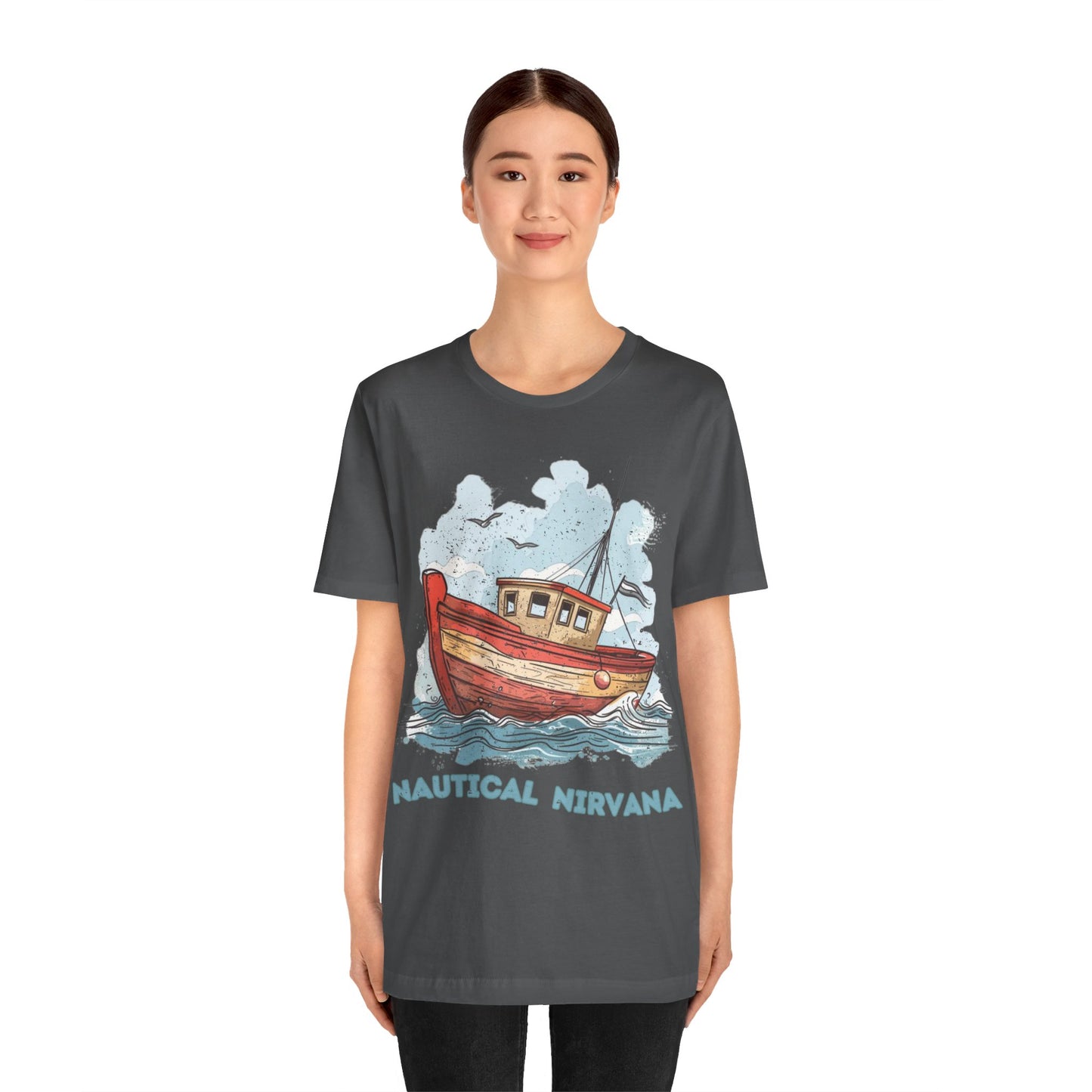 Aqua Blue Water Canal Boat T Shirt - UK