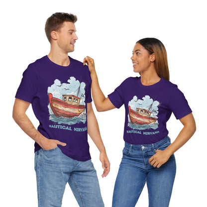 Aqua Blue Water Canal Boat T Shirt - UK