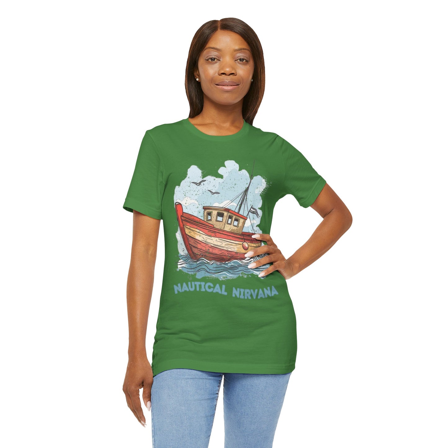 Aqua Blue Water Canal Boat T Shirt - UK