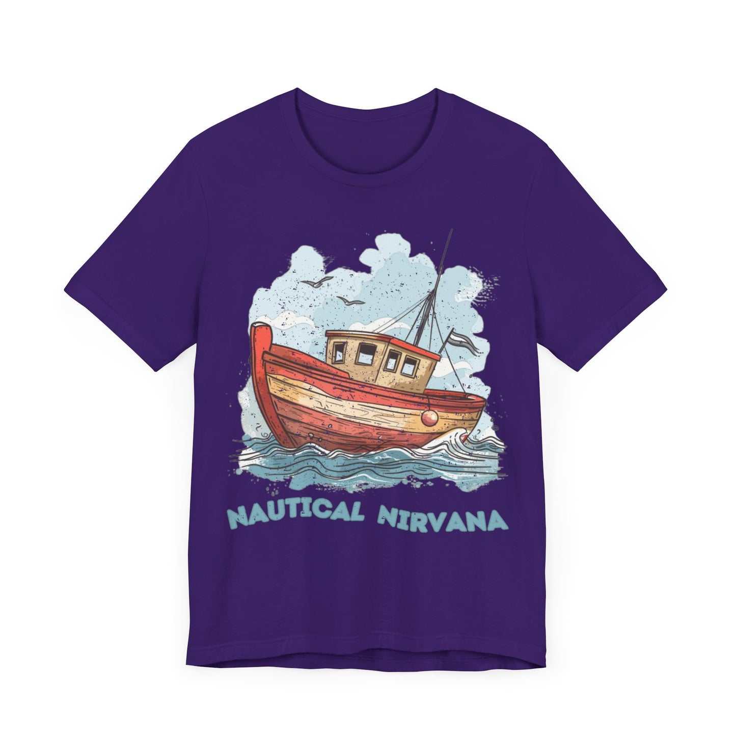 Aqua Blue Water Canal Boat T Shirt - UK