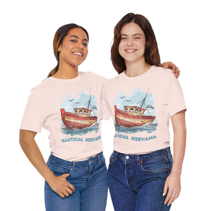 Aqua Blue Water Canal Boat T Shirt - UK