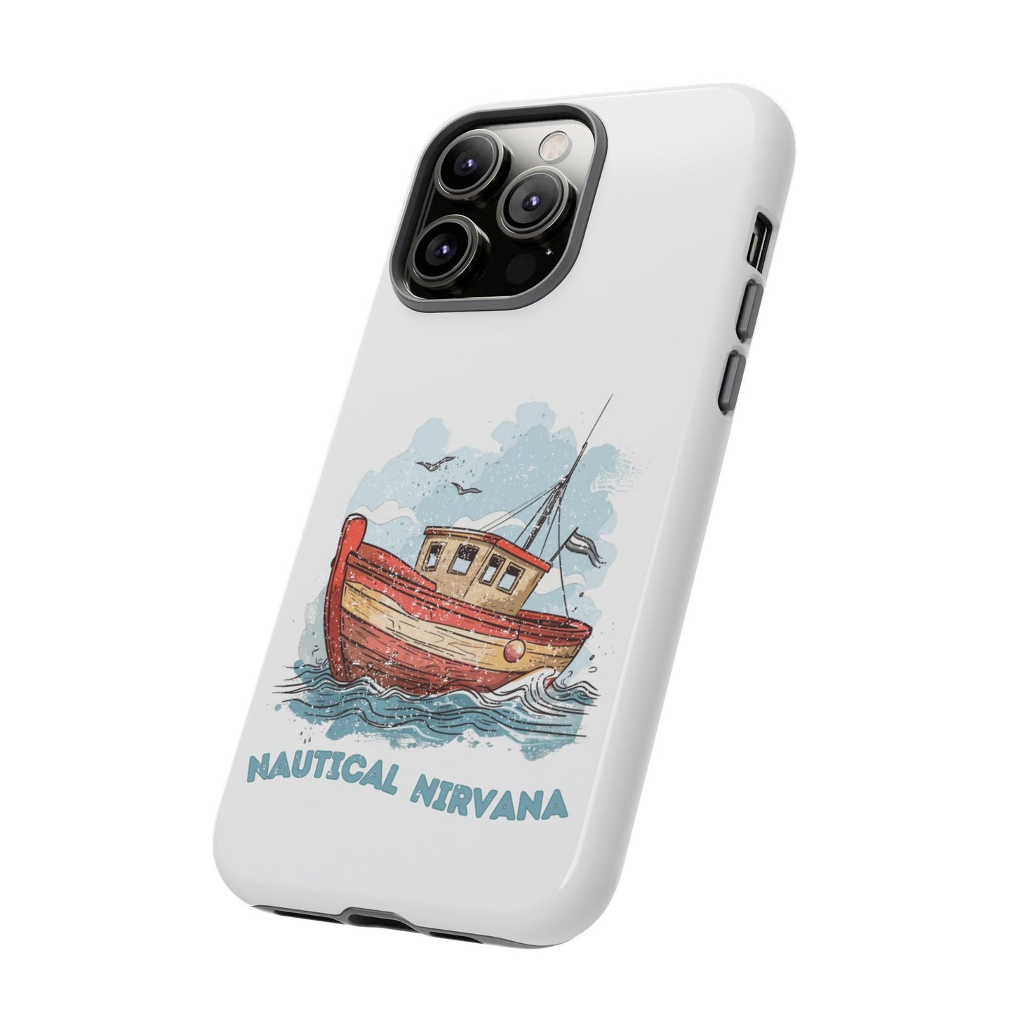 Aqua Blue Water Canal Boat White Phone Case iPhone Pixel Samsung